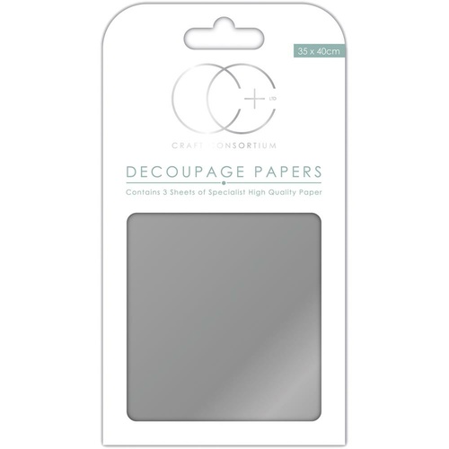 Craft Consortium Decoupage Paper Metallic Silver