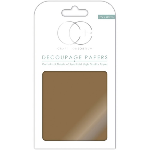 Craft Consortium Decoupage Paper Metallic Antique Gold