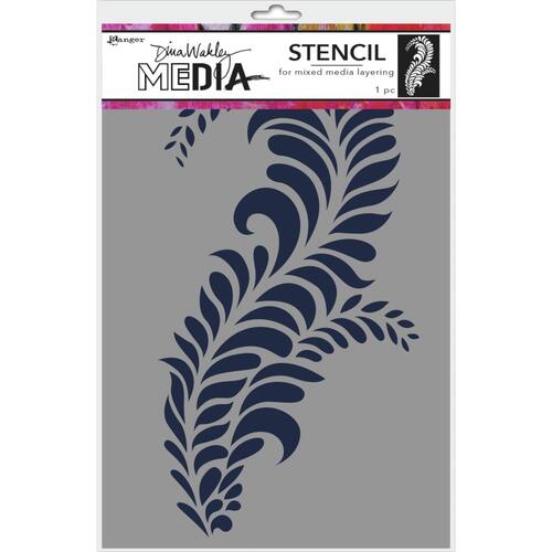 Dina Wakley MEdia Stencil Giant Flourish
