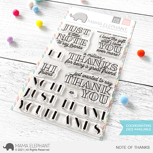 Mama Elephant Note of Thanks Stamp