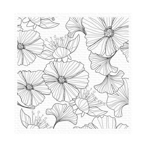 My Favorite Things Stamp Loosely Lined Flowers Background
