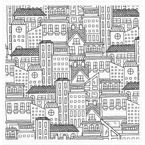 My Favorite Things City Block Background Cling Stamp