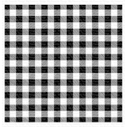 My Favorite Things Buffalo Plaid Background Cling Stamp