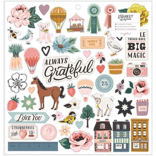 Maggie Holmes Market Square Chipboard Stickers