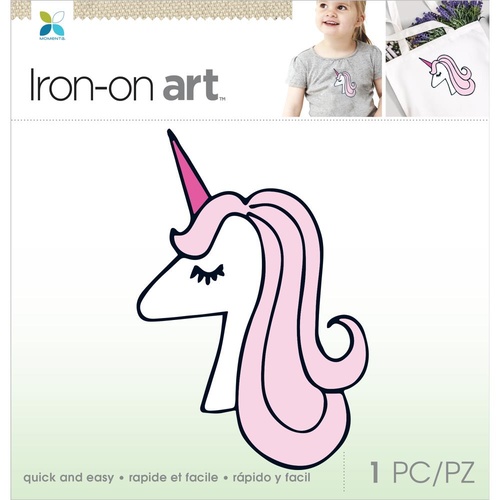 Momenta Iron On Applique Pink Unicorn
