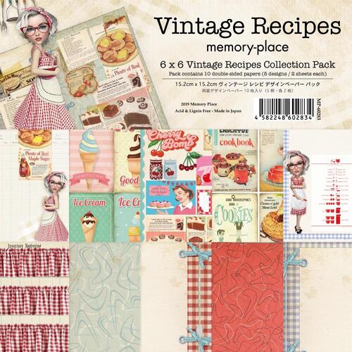 Memory Place Vintage Recipes 6" Paper Collection Pack