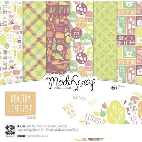 Elizabeth Craft Designs 6x6" Paper Pack Healthy Lifestyle 12pk by Modascrap