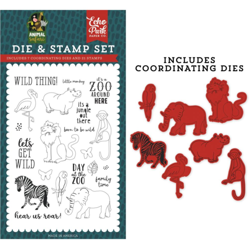 Echo Park Animal Safari Stamp & Die Combo Wild Thing