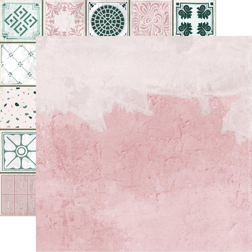 Kaisercraft Lily and Moss Scrapbook Paper Pink Plaster