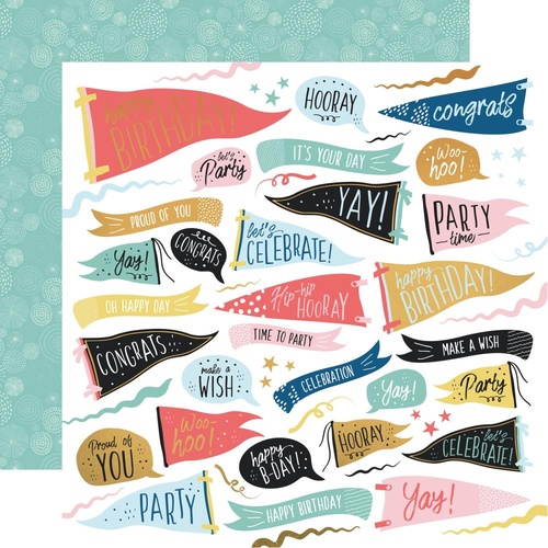 Kaisercraft Oh Happy Day! Scrapbook Paper Time to Party