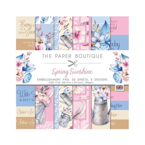 The Paper Boutique Spring Sunshine 8" Embellishments Pad
