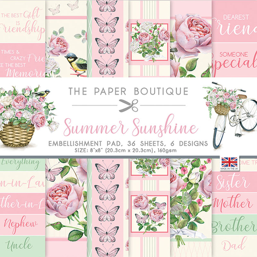 The Paper Boutique Summer Sunshine 8" Embellishments Pad