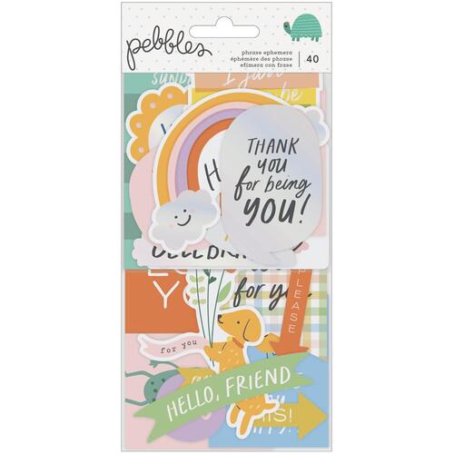 Pebbles Kid at Heart Phrase Ephemera Cardstock Die-Cuts with Foil Accents