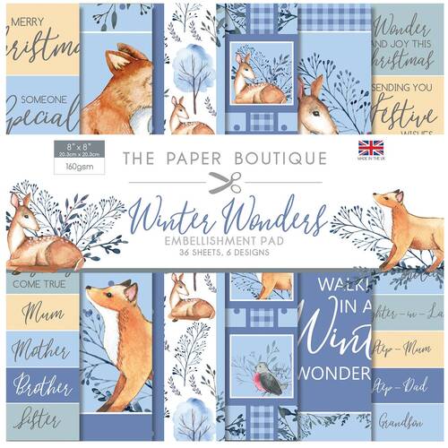 The Paper Boutique Winter Wonders 8" Embellishments Pad