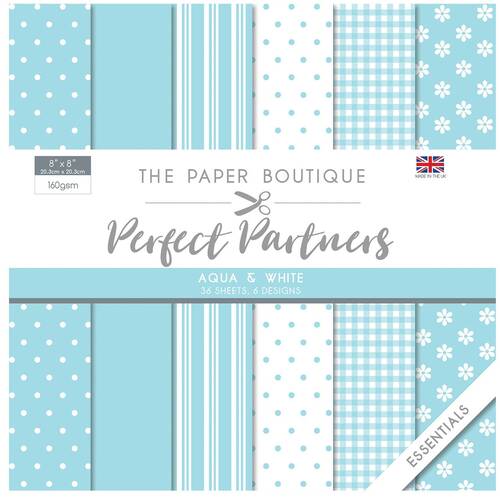 The Paper Boutique Perfect Partners Aqua & White 8" Paper Pad