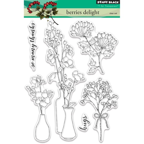 Penny Black Clear Stamps 5x7" Berries Delight
