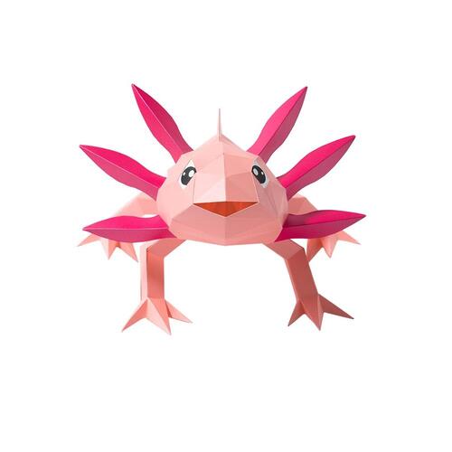 Papercraft World Axolotl Dual-Use 3D Papercraft Model
