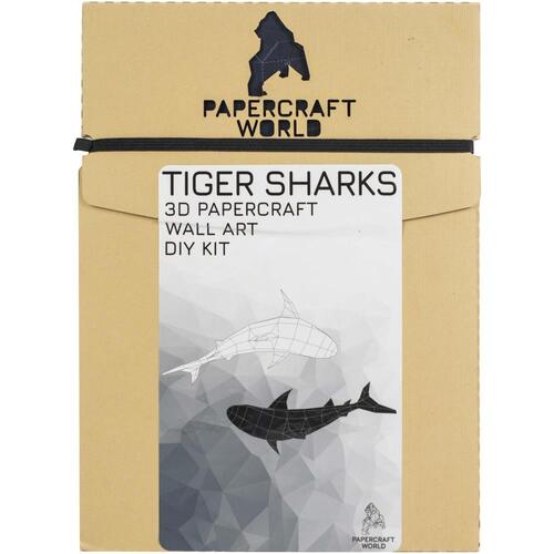 Papercraft World Tiger Sharks 3D Wall Art