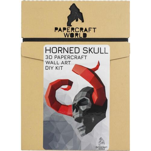 Papercraft World Horned Skull 3D Wall Art