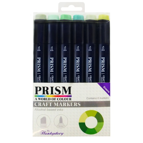 Hunkydory Prism Craft Markers Set Greens