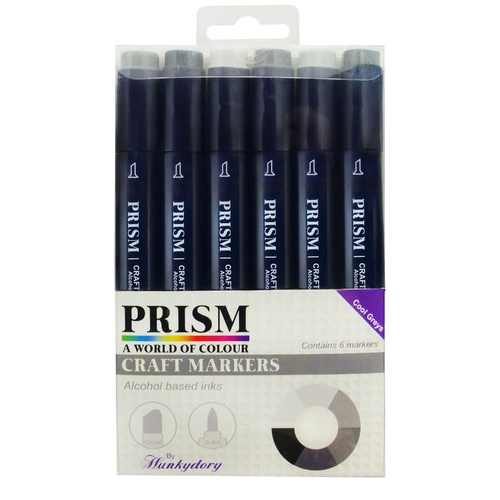 Hunkydory Prism Craft Markers Set Cool Greys