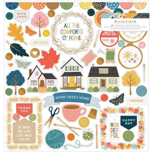Paige Evans Bungalow Lane Icons & Phrases Chipboard Stickers