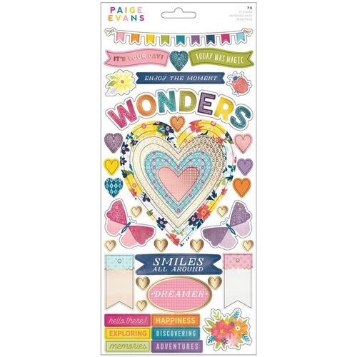 Paige Evans Wonders Accents & Phrases Cardstock Stickers