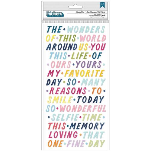 Paige Evans Wonders Happy Day Phrases Thickers Puffy Stickers