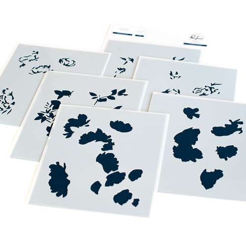 PinkFresh Studio Blushing Florals Stencils