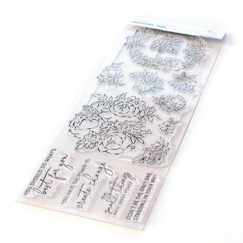 PinkFresh Studio Painted Peony Mix Stamp