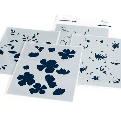 PinkFresh Studio Delicate Floral Print Layering Stencil
