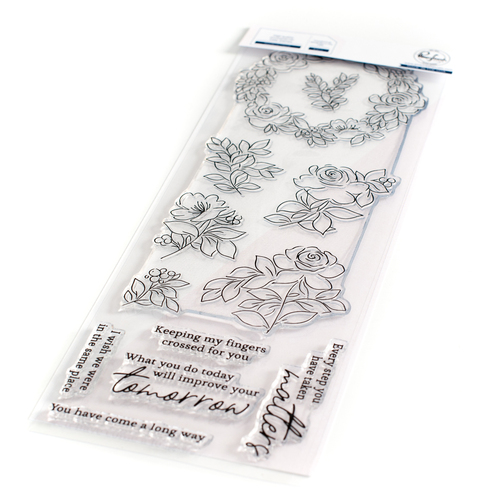 PinkFresh Studio Rainbow Floral Stamp