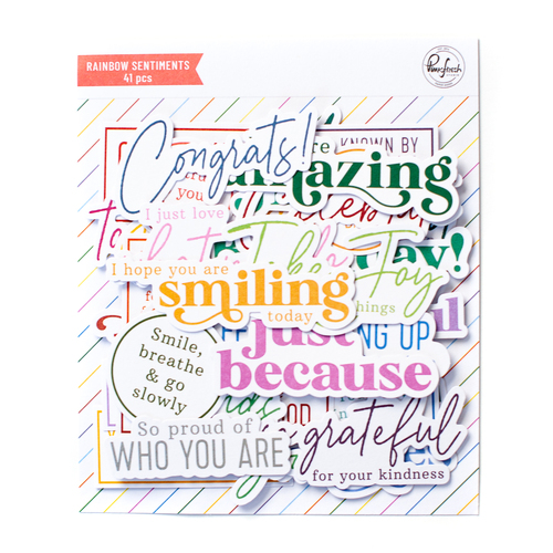 PinkFresh Studio Rainbow DieCut Sentiments