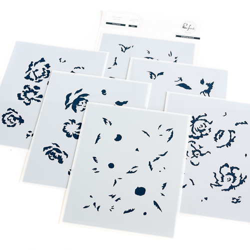 PinkFresh Studio Peony Fantasy Stencil