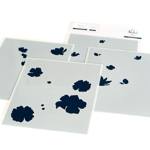 PinkFresh Studio Inky Floral Background Stencil