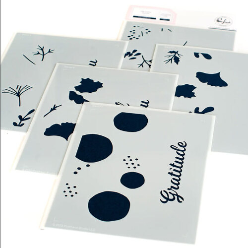 PinkFresh Studio Fall Leaf Border Layering Stencil Set