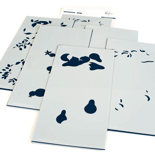 PinkFresh Studio Pears & Pomegranates Layering Stencil Set