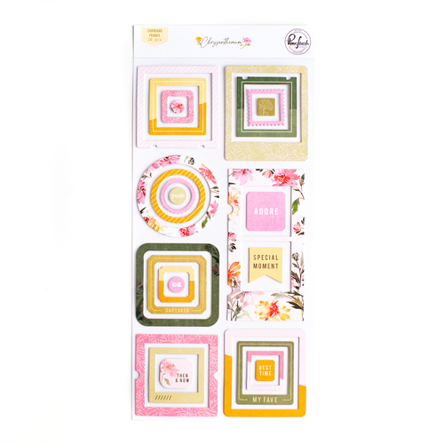 PinkFresh Studio Chrysanthemum Chipboard Frames