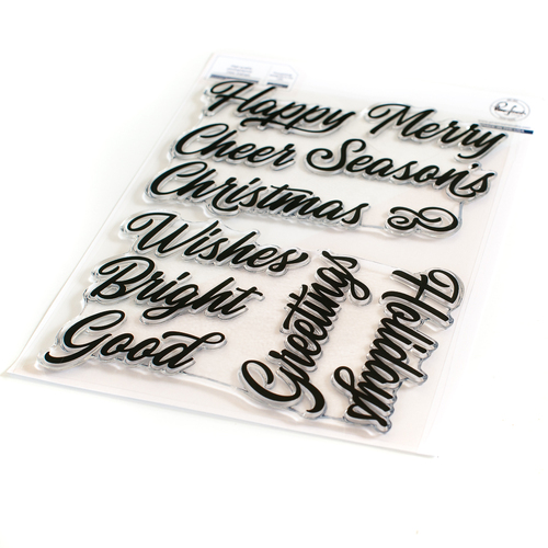 PinkFresh Studio Brushed Sentiments Holiday Stamp
