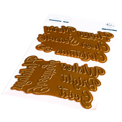 PinkFresh Studio Brushed Sentiments Holiday Hot Foil Plate