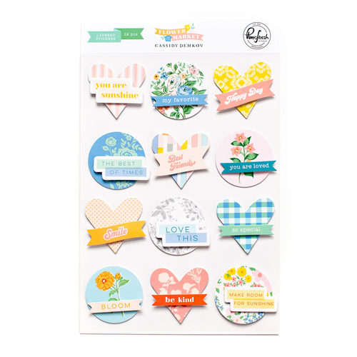 PinkFresh Studio Flower Market Layered Stickers