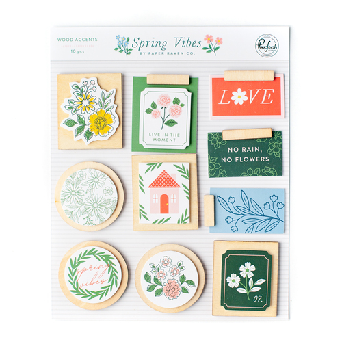 PinkFresh Studio Spring Vibes Wood Accent Stickers