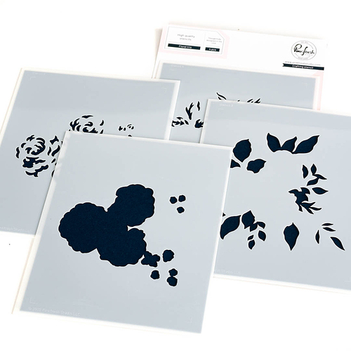 PinkFresh Studio Floral Trio Stencil