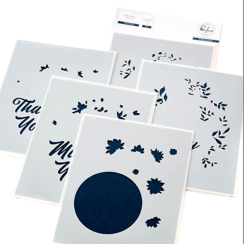 PinkFresh Studio Circle Florals Stencil