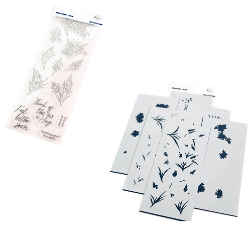 PinkFresh Studio Tuberose Stamp & Stencil Bundle