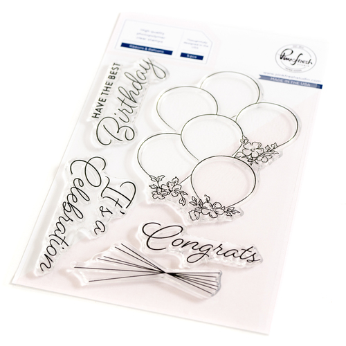 PinkFresh Studio Ribbons & Balloons Stamp