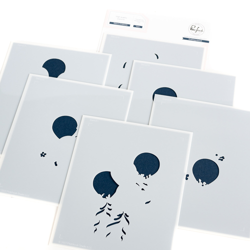 PinkFresh Studio Ribbons & Balloons Stencil