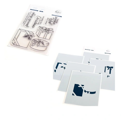 PinkFresh Studio Christmas Presents Stamp & Stencil Bundle