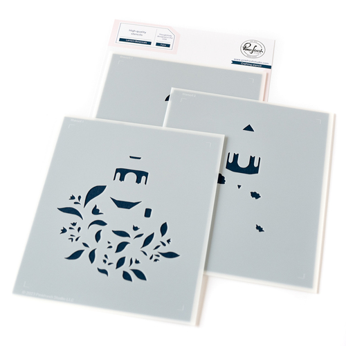PinkFresh Studio Lantern Botanicals Stencil