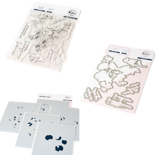 PinkFresh Studio Heart of Gold Stamp, Die & Stencil Bundle